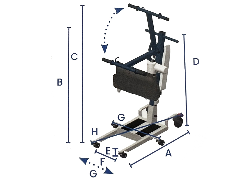 Ref. AD899P Grúa bipedestación 'Blue Way up 3' con arnés M foto 8