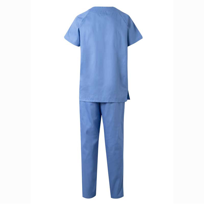 Ref. ED107A Pijama sanitario cuello pico, celeste. foto 2
