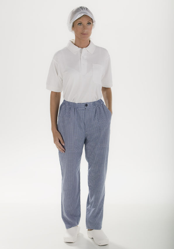 Ref. F1074 Pantalón de cocinero, color azul a cuadros blancos