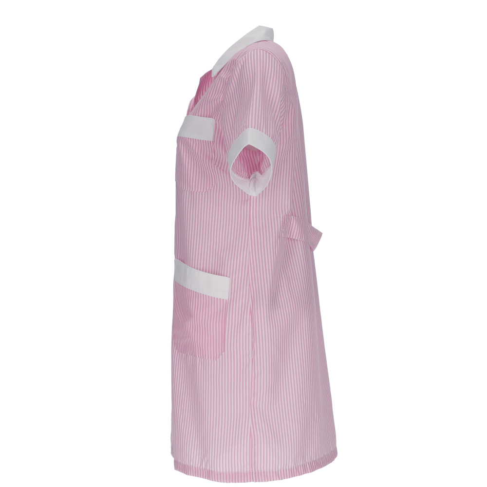 Ref. F1076 Bata de limpieza a rayas para mujer, manga corta. Foto 4