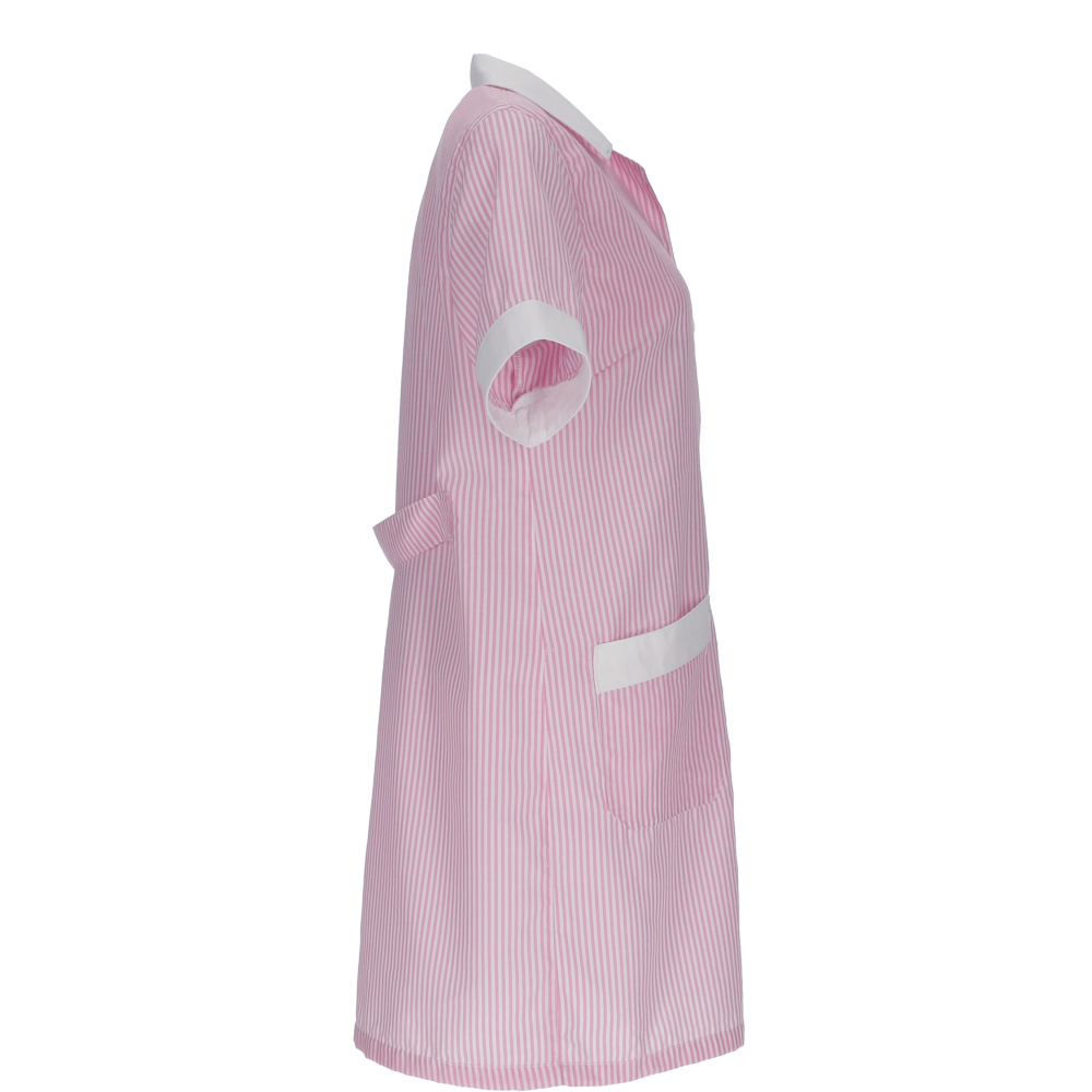 Ref. F1076 Bata de limpieza a rayas para mujer, manga corta. Foto 6