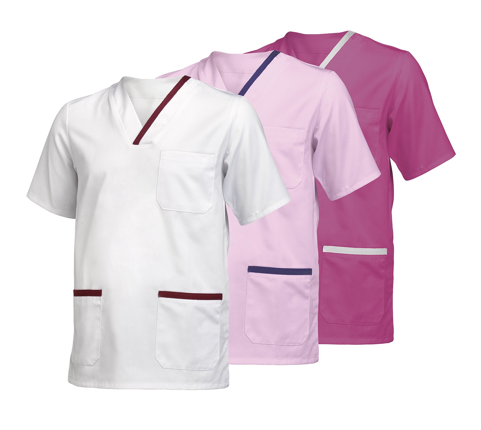 Ref. FA406 Pijama sanitario cuello pico color con contrastes