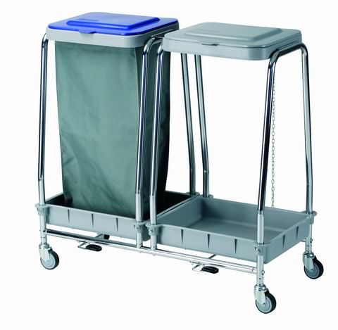 Ref. GA580 Carro de selección soporte bolsa, doble con tapas MOD. 580