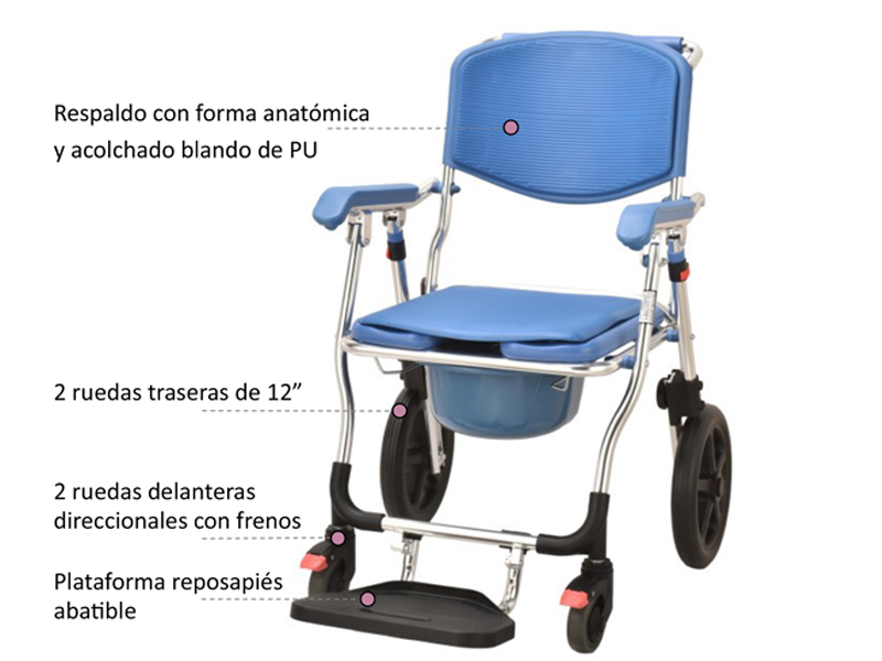 Ref. HE300 Silla de ducha y wc plegable adas. Foto 6
