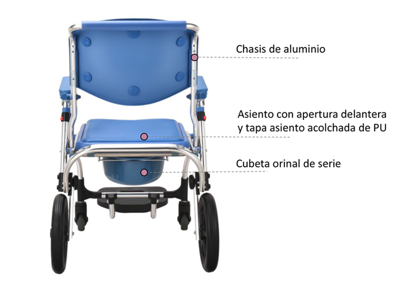 Ref. HE300 Silla de ducha y wc plegable adas. Foto 7