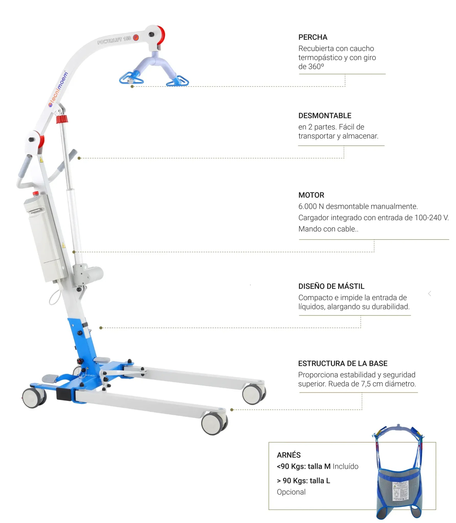 Ref. TM150 Grúa traslado Powerlift 150 con arnés M. Foto 4