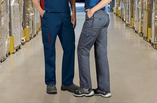 Ref. VA900T Pantalón de trabajo multibolsillos con diseño bicolor THUNDER