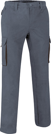 Ref. VA900T Pantalón de trabajo multibolsillos con diseño bicolor THUNDER. 15 gris cemento-negro